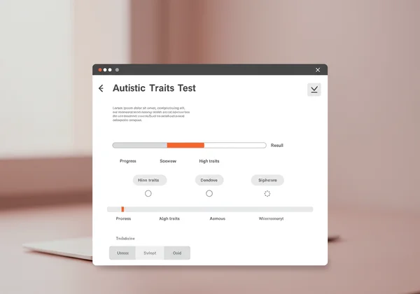 Screen showing online autistic traits test results with a graph.