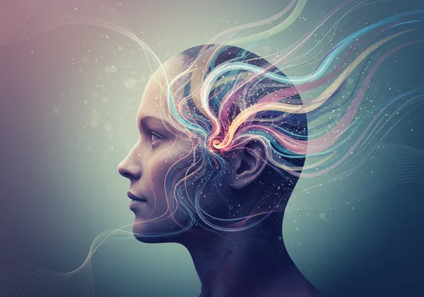 Person reflecting on self-discovery journey, abstract thoughts