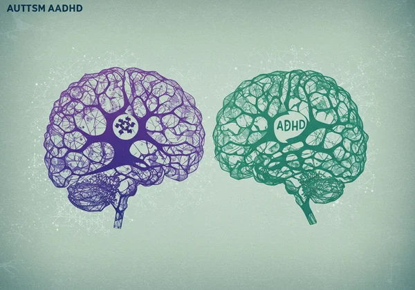 Abstract representation of autism and ADHD overlapping.