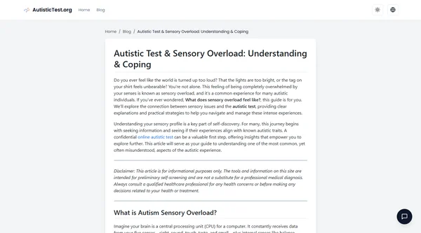 Autistic Test & Sensory Overload: Understanding & Coping