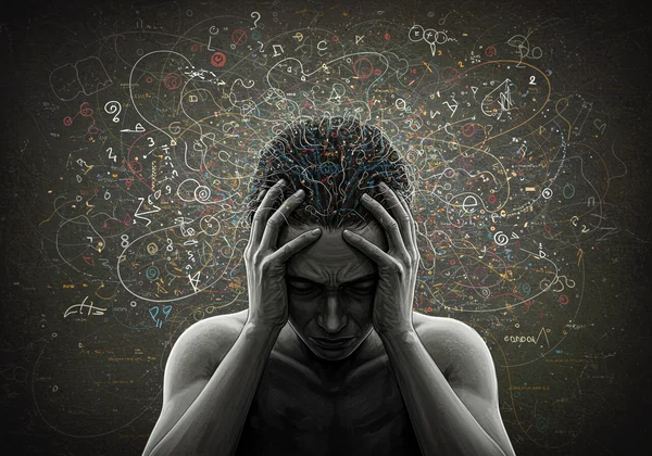 Person feeling deep exhaustion and mental overload.