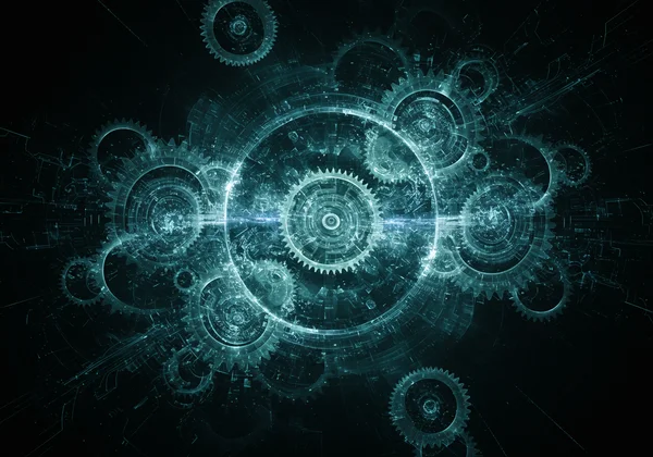 Abstract gears and patterns, representing unique autistic thinking
