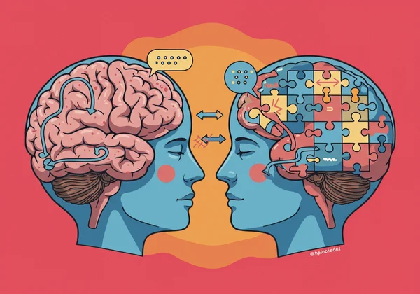Abstract image of brains processing social information