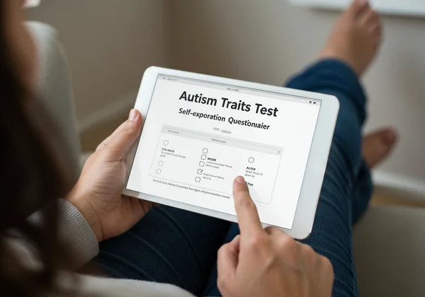 Person interacting with an online autistic traits screening test