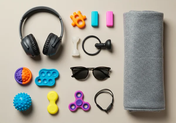 Collection of sensory regulation tools for autism