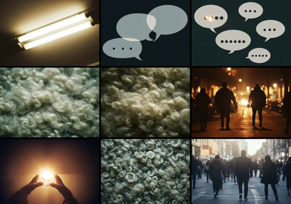 Collage of common sensory triggers causing distress