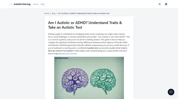 Am I Autistic or ADHD? Understand Traits & Take an Autistic Test
